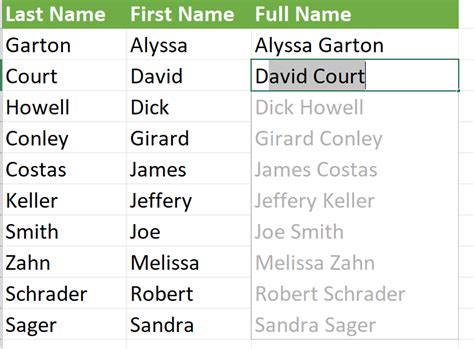 Using Flash Fill 的图像结果