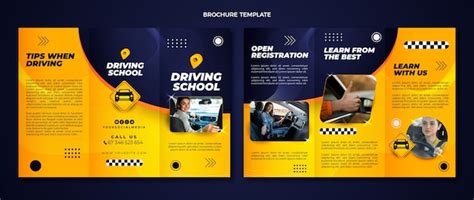 Gradient driving school brochure template | Free Vector