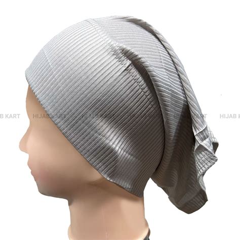 Luxe Ribbed Hijab Undercap- Pearl Grey – Hijab Kart