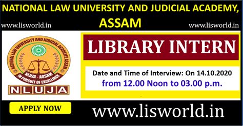Recruitment For Library Intern Post National Law University and ...