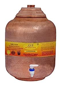 Shiv Shakti Arts® Pure Copper Pot Hammer Design Water Dispenser ...