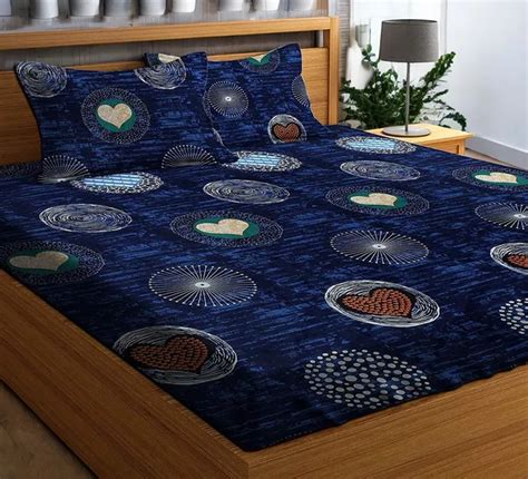 Wellnest 220TC King Size Double Bed Elastic Fitted 100% Cotton Bedsheet ...