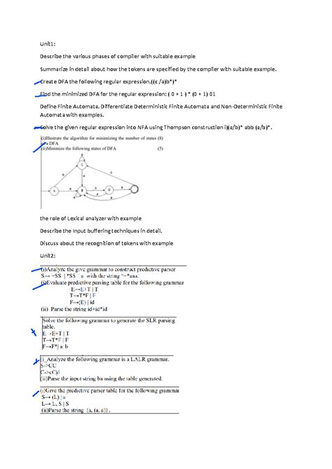 Cd - cd compiler - Unit1: Describe the various phases of compiler with ...
