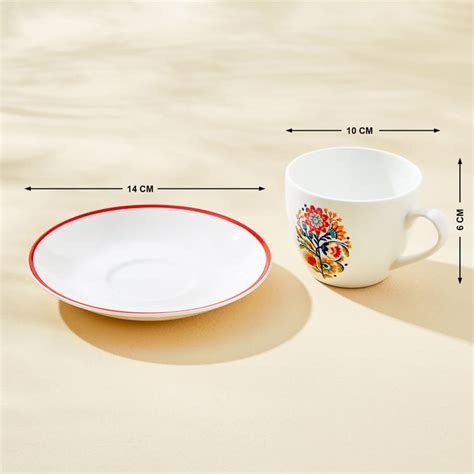 Buy Mandarin Bohemian Rhapsody Set of 6 Bone China Cups and Saucers ...