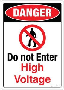 Safety Sign Store Danger: High Voltage. Do Not Enter Emergency Sign ...