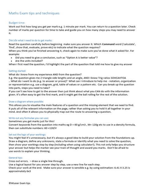 Image result for Maths Exam Tips