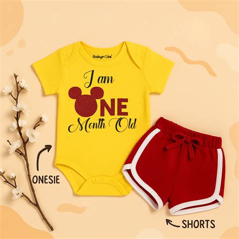 I am one month old (Onesie+Shorts) – Baby robe by namro