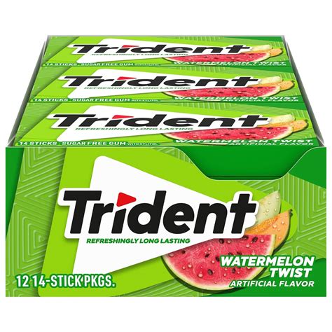 Trident Imported Sugar Free Gum, Watermelon Twist Flavour, 14 Count (P ...