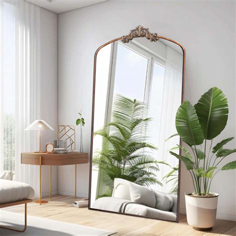 Astoria Grand Full Length Mirror Vintage Ornate Arched Floor Mirror ...
