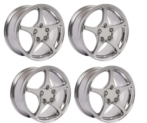 C5 Corvette 5-Spoke Replica Wheel Sets - Chrome – Surf City Corvettes