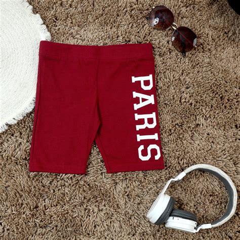 Shop Paris Maroon Chestnut Paris Girls Cotton Shorts Online