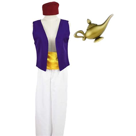 Buy Aosida Arabian Prince Costume Aladdin Purple Blue Halloween Genie ...
