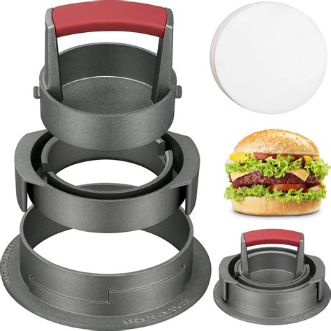 Amazon.com: Pisol Hamburger Press, 4-in-1 Burger Press Patty Maker ...