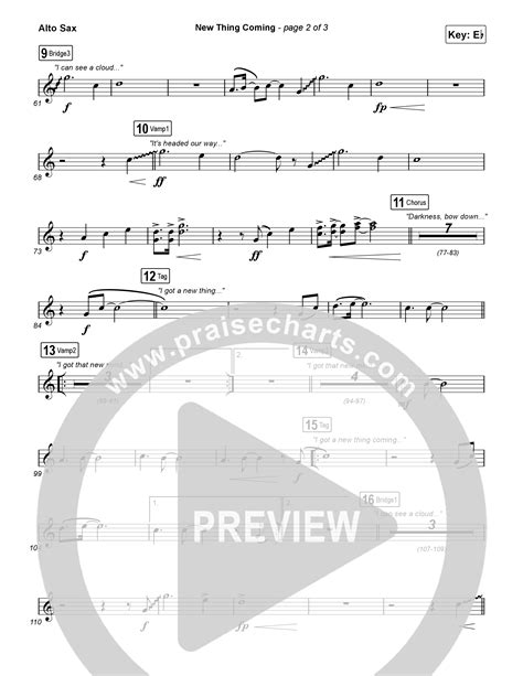 New Thing Coming Sax Sheet Music PDF (Elevation Worship / Steven ...