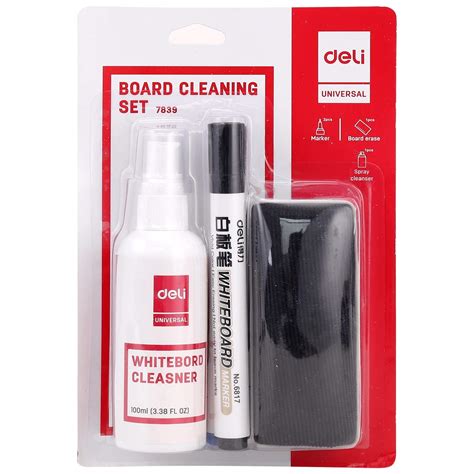 deli W7839 Universal Series Whiteboard Cleaning Kit (Cleanser + Marker ...