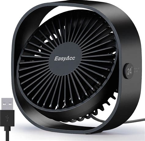EasyAcc USB Fan, USB Desk Fan, 5.9m/s Powerful Desk Fan Mini Desktop ...