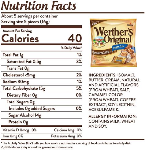 Werther Original Sugar Free Chewy Caramels Nutrition at Joseph Florence ...