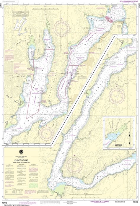 NOAA Nautical Chart - 18476 Puget Sound-Hood Canal and Dabob Bay