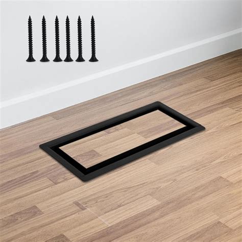 3 Pack Flush Mount Floor Register 4" x 10" Matte Black Metal with ...