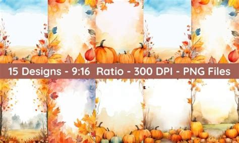 Watercolor Thanksgiving Backgrounds Graphic by Gibbous Moon · Creative ...