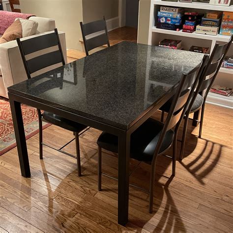Black Granite Dining Room Table