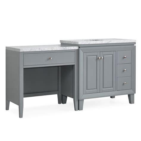 67-inch Carrara White Marble Top Single Sink on Left Side Bathroom ...