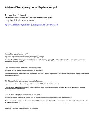 Address Discrepancy Letter Pdf 2020-2026 - Fill and Sign Printable ...