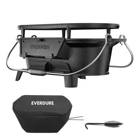 Everdure Cast Iron Grill & Cover – Outdoor, Portable Charcoal Grill and ...