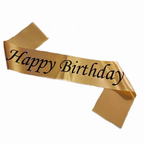 Happy Birthday Sash | Happy Birthday Satin Sash Golden for Birthday ...