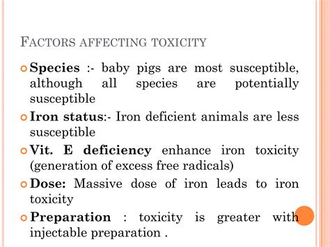 Toxicology of metal & non metals in veterinary (iron, cobalt, fluorine ...