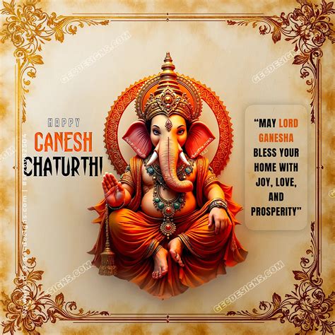 Ganesh Chaturthi 2025 Wishes: Image of Lord Ganesha with Golden Crown ...