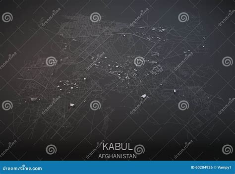 Map of Kabul, Afghanistan, Satellite View Stock Illustration - Illustration of polygons, modern ...
