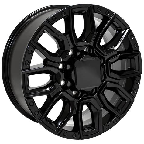 20-inch Black Rims fit GMC Sierra 2500-3500 - CV97A 20x8.5 Replica Wheels