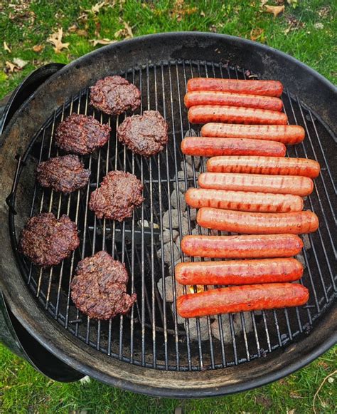 Grilled Hot Dogs & Hamburgers - Open Fire