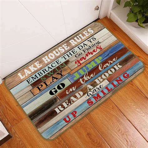 Amazon.com: KXO Lake House Rules Decorative Doormat,Lake House Floor ...