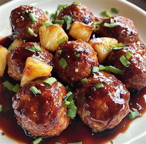 Succulent Pineapple Teriyaki Chicken Meatballs: - Yummy Recipes