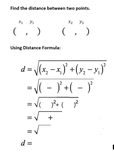 Image result for Using the Distance Formula with 2 Point
