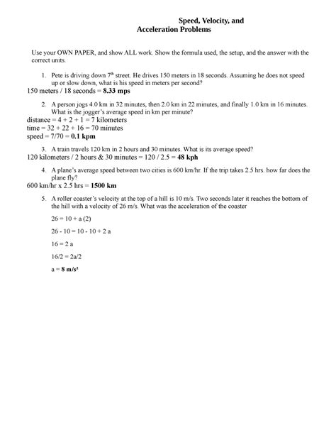 Acceleration Velocity Problems 的图像结果