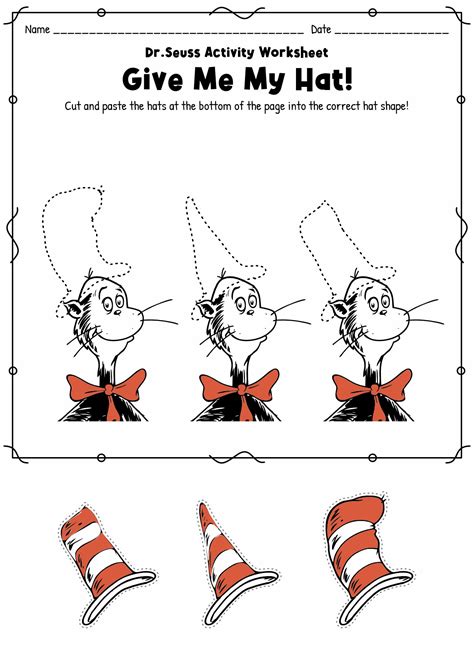Dr Seuss Free Printable Worksheets For Preschoolers