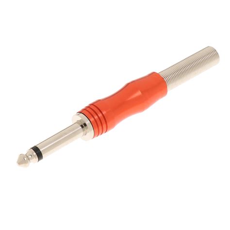 Copper 6.35mm Mono Jack Plug Audio Connector for Amplifier Microphone ...