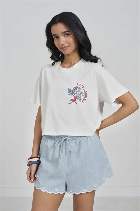 Buy Cara Cream Oversized T-Shirt Online In India at Global Desi ...