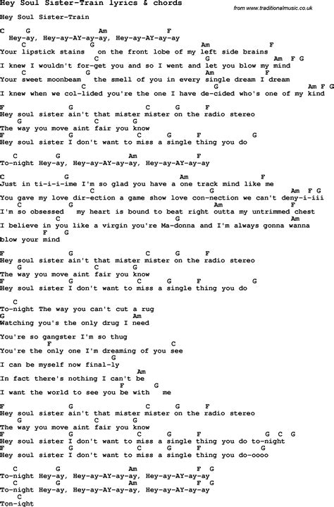Hey Soul Sister Guitar Chords Hey Soul Sister Train Easy Guitar