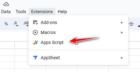 Image result for Extension Menu in Google Apps Script