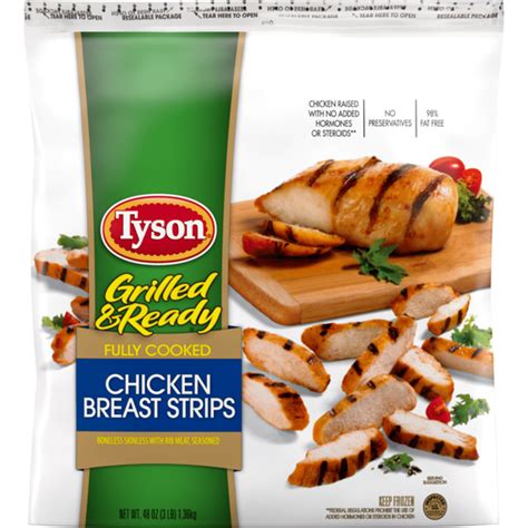 Tyson Grilled & Ready® Fully Cooked Grilled Chicken Breast Strips, 48 ...
