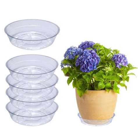 Curtis Wagner Plastics Plant Tray Drip Pan Saucers (5-Pack) - Clear ...