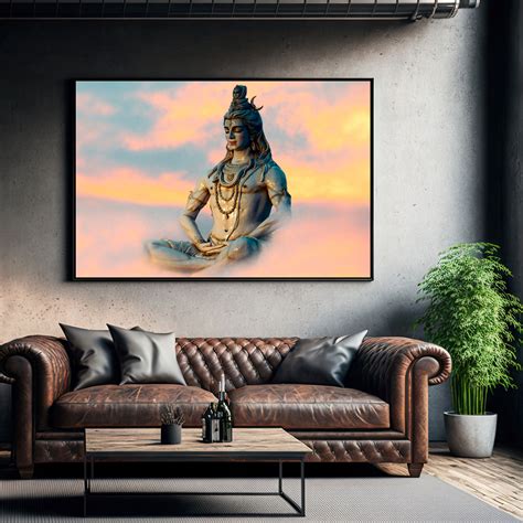 Lord shiva Canvas painting with frame Big Size Wall Art for living roo