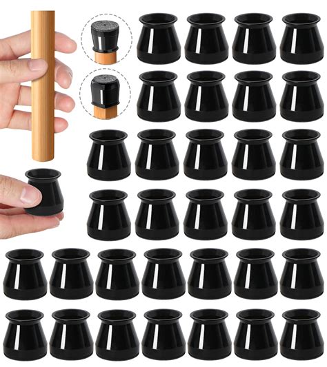 32pcs Black Chair Leg Floor Protectors,Bar stools Leg Protectors Caps ...