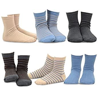 Naartjie Kids Boys Short Crew Socks - 6-Pack Neutral Tone (9YR-11YR ...