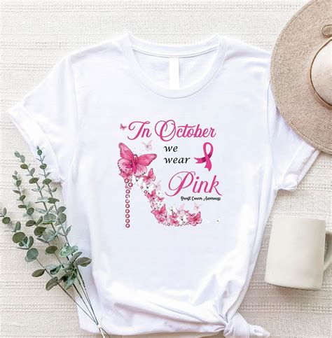 Breast Cancer Awareness Shirt: Pink Ribbon Butterfly Shoe - Etsy