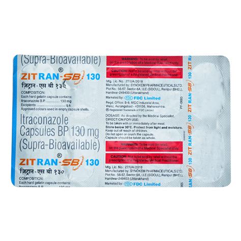 Itraliz SB 130 Capsule 10's Price, Uses, Side Effects, Composition ...